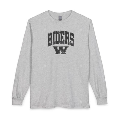 Adult Unisex Riders Arch Vintage Distressed W Graphic Long Sleeve Gildan Tee