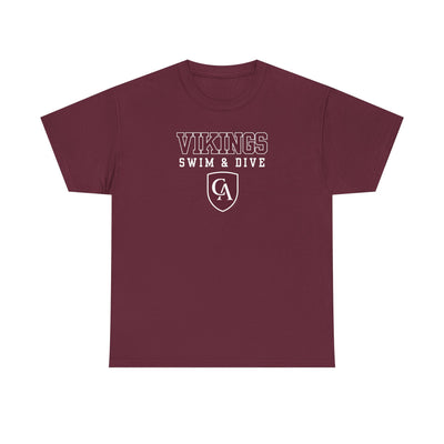 Adult Unisex Columbus Academy Vikings Swim & Dive Graphic Short Sleeve Gildan Heavy Tee