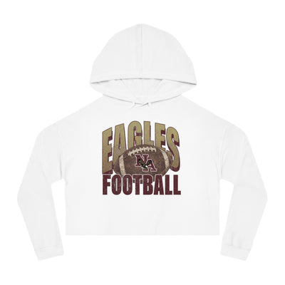 Women's New Albany First-Down Distressed Football Graphic Crop Hoodie