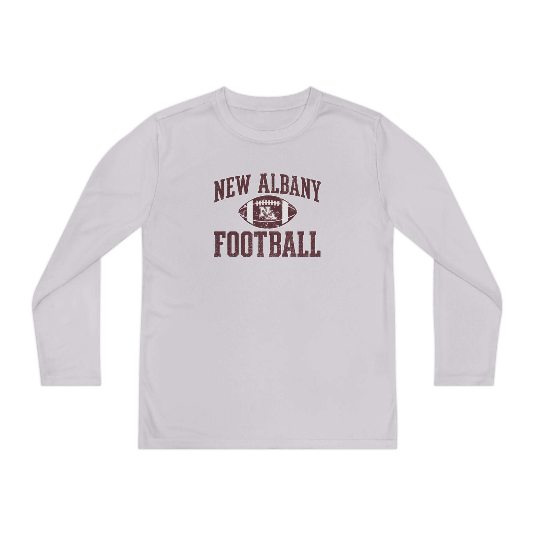 Youth  New Albany Football Pride Graphic Sport-Tek Competitor Performance Long Sleeve Tee