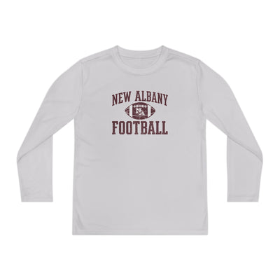 Youth  New Albany Football Pride Graphic Sport-Tek Competitor Performance Long Sleeve Tee