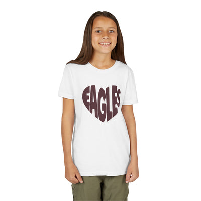 Youth Eagles Bubble Heart Graphic Short Sleeve Soft Tee