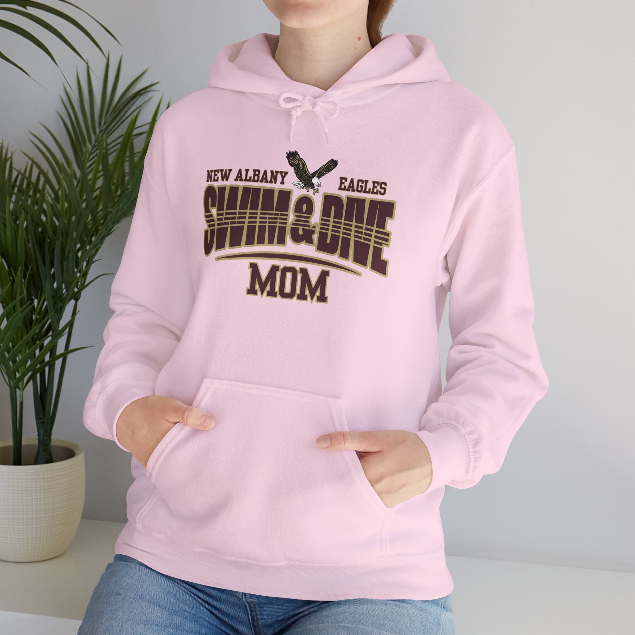 Women's Swim & Dive Dual Tone Eagles Effect Mom Graphic Hoodie