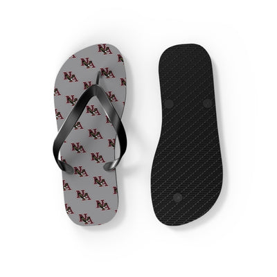 Adult Unisex Classic Logo Grey Flip Flops - New Albany Eagles