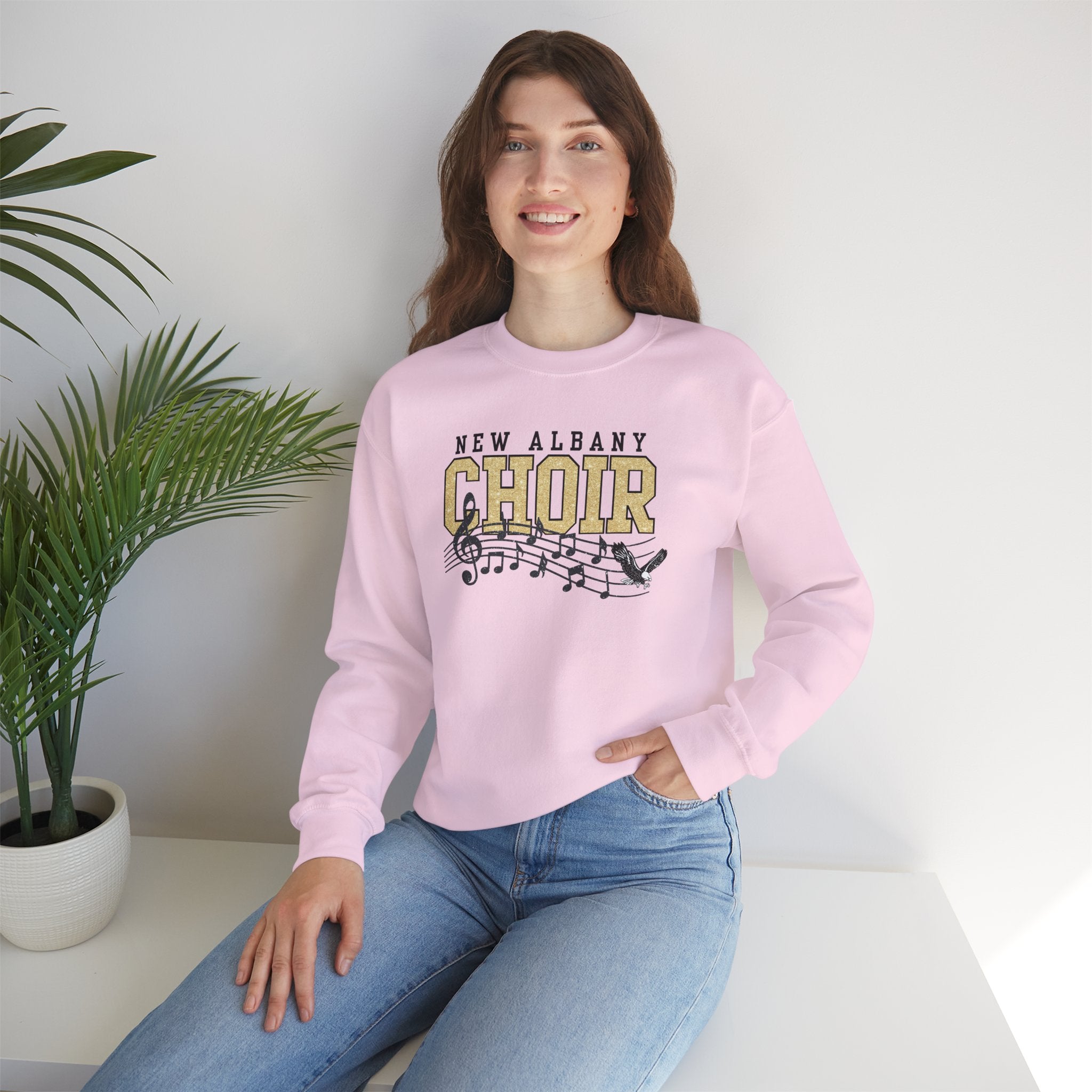 Adult Unisex New Albany Choir Digital Glitter Graphic Sweatshirt