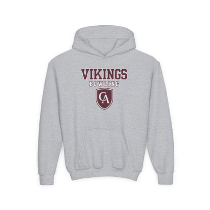 Youth Columbus Academy Vikings Bowling Graphic Gildan Heavy Blend Hoodie