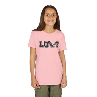 Youth Eagles Love Graphic Short Sleeve Soft Tee