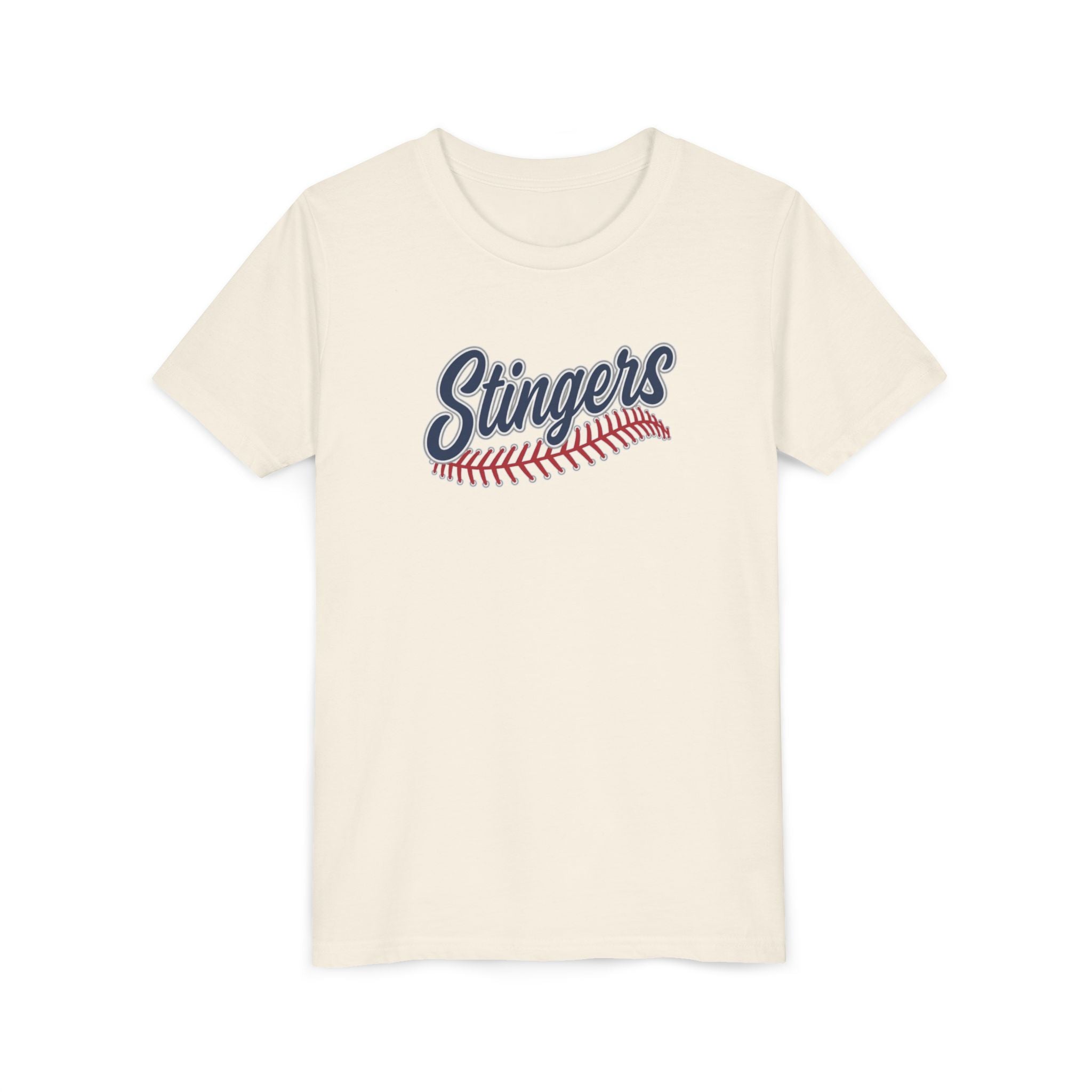 Youth Stingers Softball Stitches Graphic Short Sleeve Bella + Canvas Soft Tee