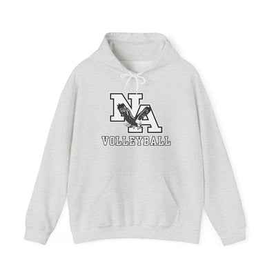 Adult Unisex New Albany Volleyball Classic White and Black Logo Graphic Hoodie
