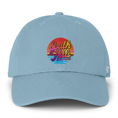 Adult Unisex South Hills Swim Club Sunset Script Graphic 47 Brand Clean Up Cap
