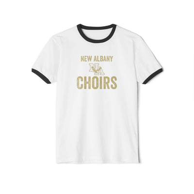 Adult Unisex Vintage Distressed New Albany Choirs Graphic Short Sleeve Ringer Tee