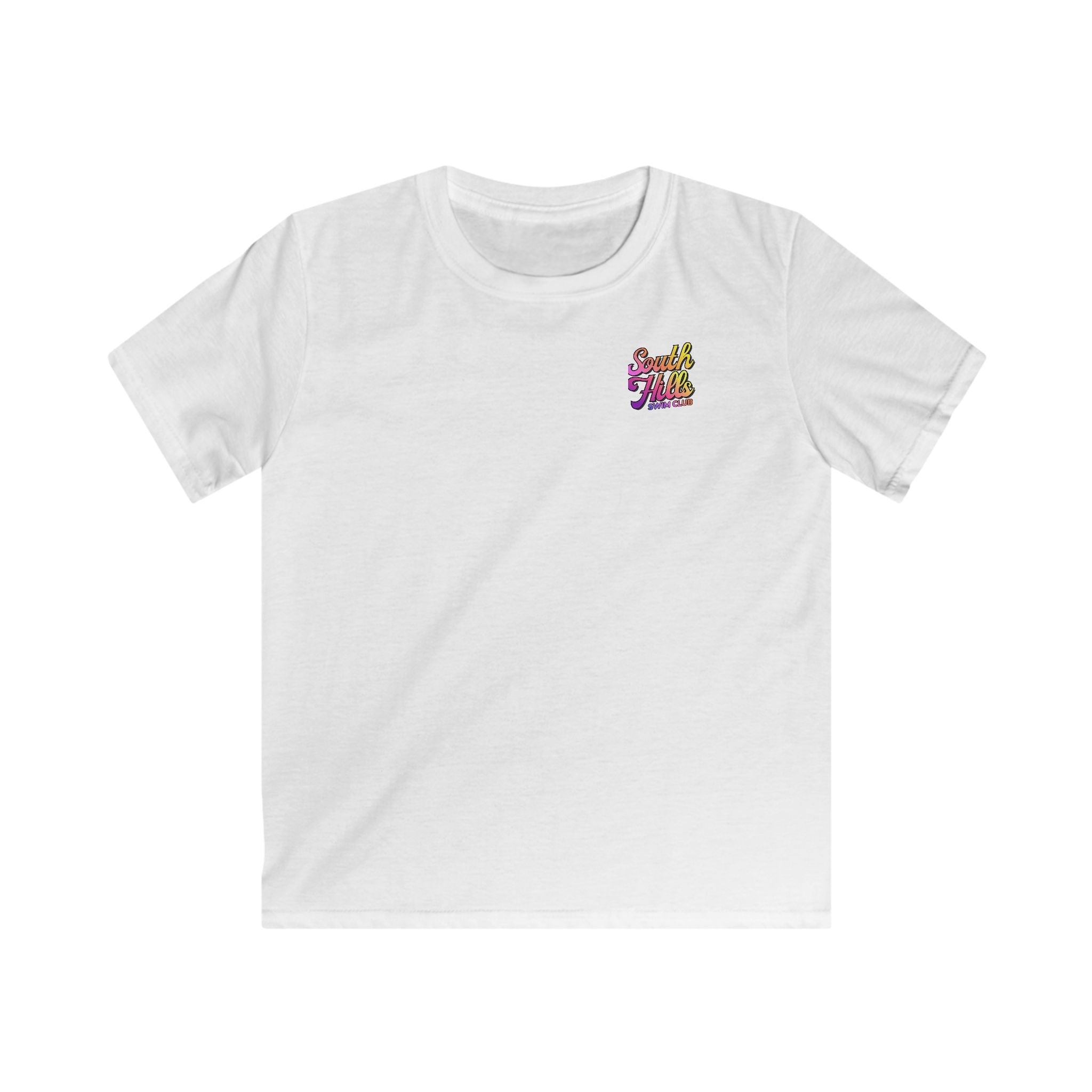 Youth South Hills Swim Club Sunset Script Graphic Short Sleeve Gildan Softstyle Tee