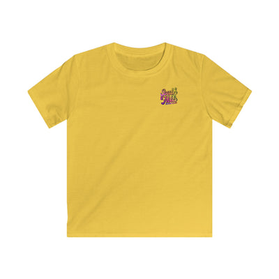 Youth South Hills Swim Club Sunset Script Graphic Short Sleeve Gildan Softstyle Tee