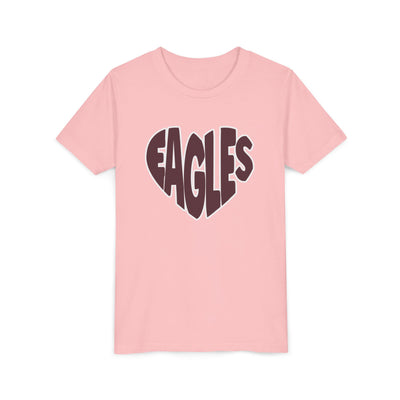 Youth Eagles Bubble Heart Graphic Short Sleeve Soft Tee