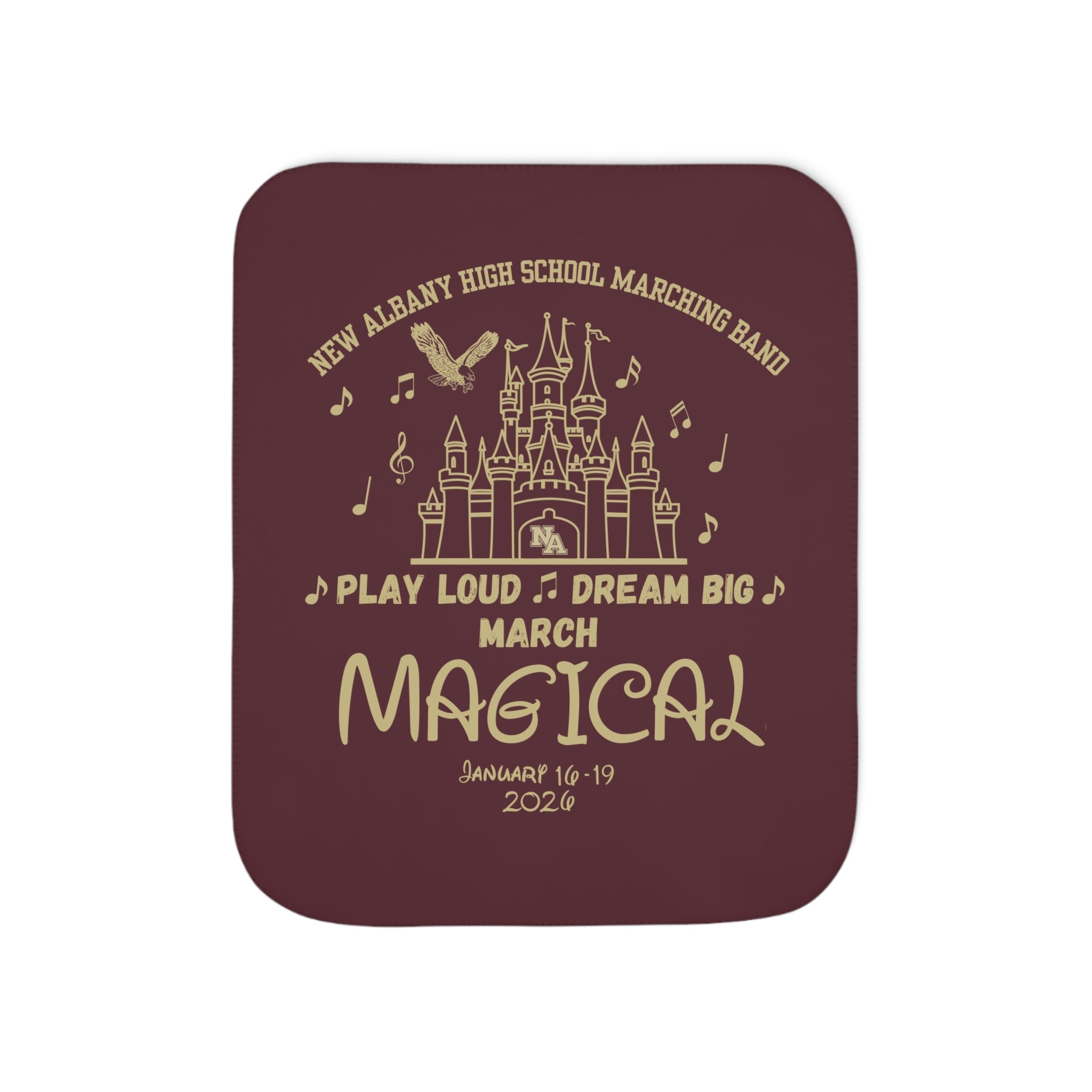 NAHS Marching Band March Magical Graphic So-Soft Sherpa Blanket