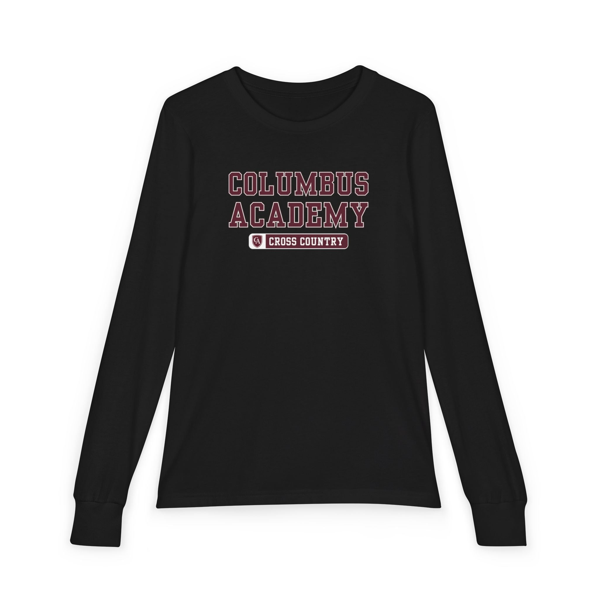 Youth Columbus Academy Cross Country Graphic Bella + Canvas Long Sleeve Soft Tee