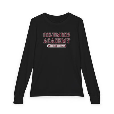 Youth Columbus Academy Cross Country Graphic Bella + Canvas Long Sleeve Soft Tee