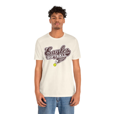 Adult Unisex Sporty Script Softball Eagles Graphic Short Sleeve Soft Tee