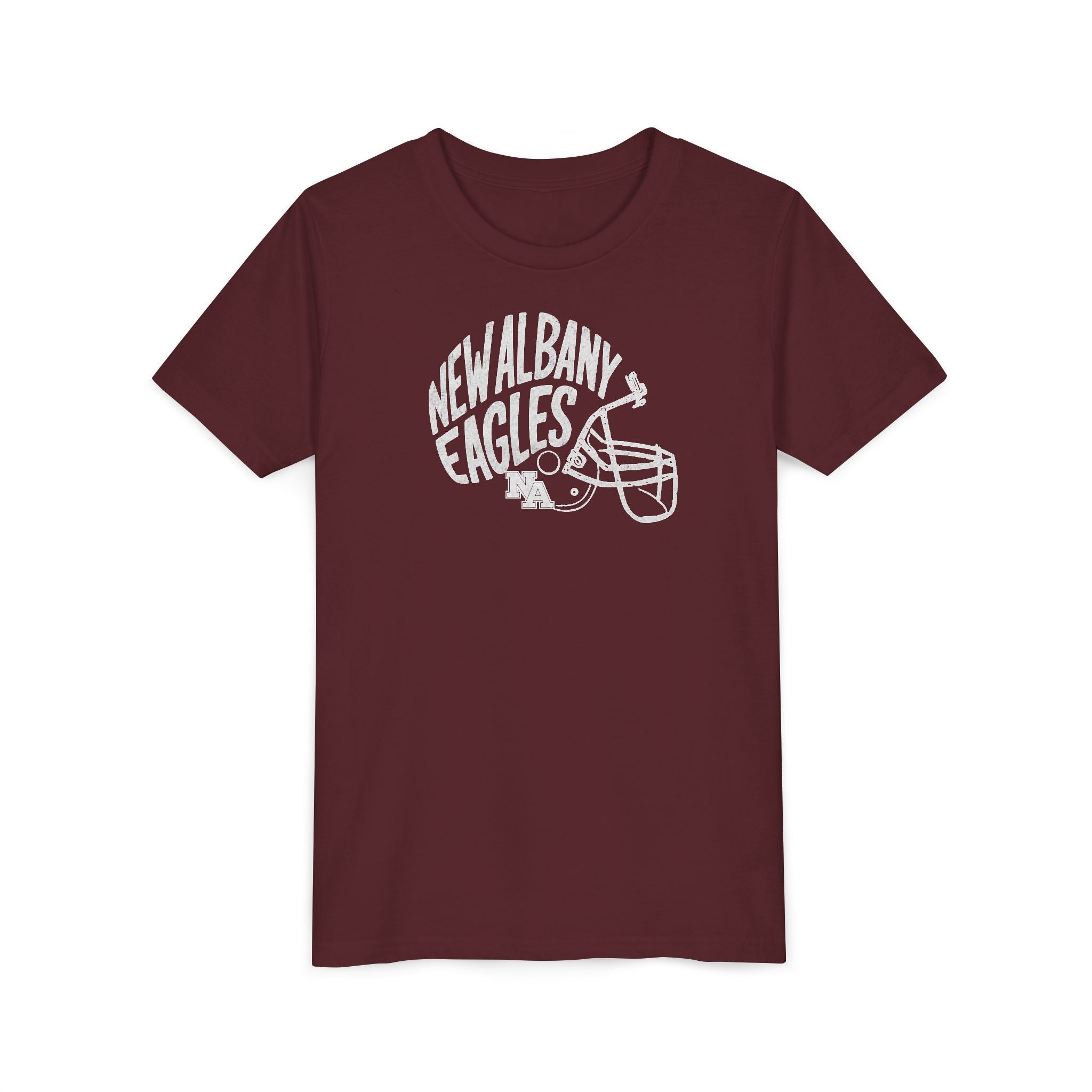 Youth New Albany Vintage Vibes Football Helmet Graphic Short Sleeve Bella + Canvas Soft Tee