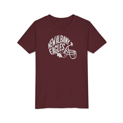 Youth New Albany Vintage Vibes Football Helmet Graphic Short Sleeve Bella + Canvas Soft Tee