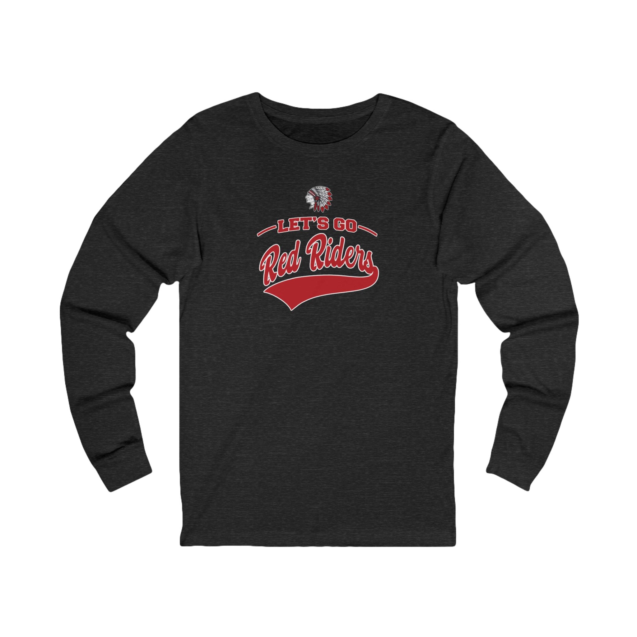 Adult Unisex Let's Go Red Riders Graphic Long Sleeve Bella + Canvas Soft Tee