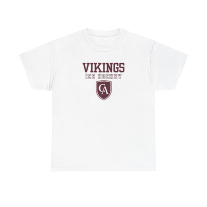 Adult Unisex Columbus Academy Vikings Ice Hockey Graphic Short Sleeve Gildan Heavy Tee