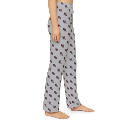 Youth Pajama Pant with Allover Classic Maroon Logo Print