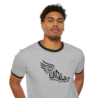 Adult Unisex Winged Foot Track and Field Graphic Short Sleeve Ringer Tee