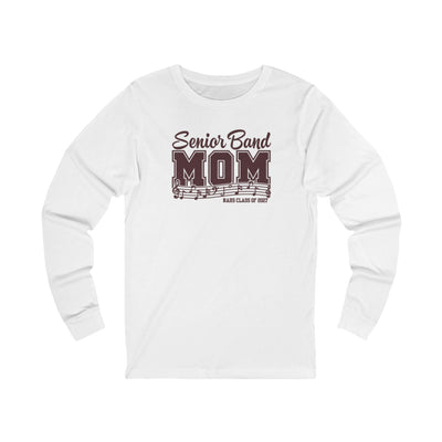 Adult Unisex New Albany 2027 Senior Band Mom Graphic Long Sleeve Bella + Canvas Soft Tee