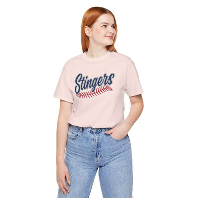 Adult Unisex Stingers Softball Stitches Graphic Short Sleeve Bella + Canvas Soft Tee