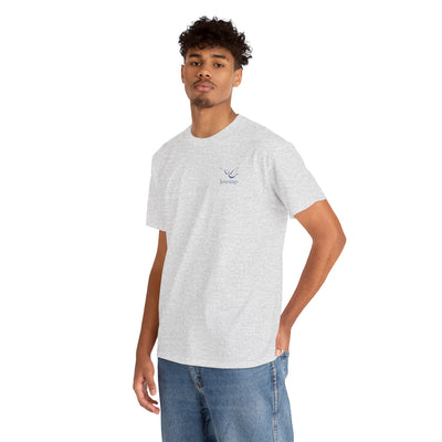 Adult Unisex Heavy Cotton Short Sleeve Tee - Blue Jennings Logo