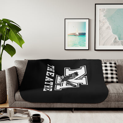 White/Black Classic NA Theatre Logo Graphic So-Soft Sherpa Blanket