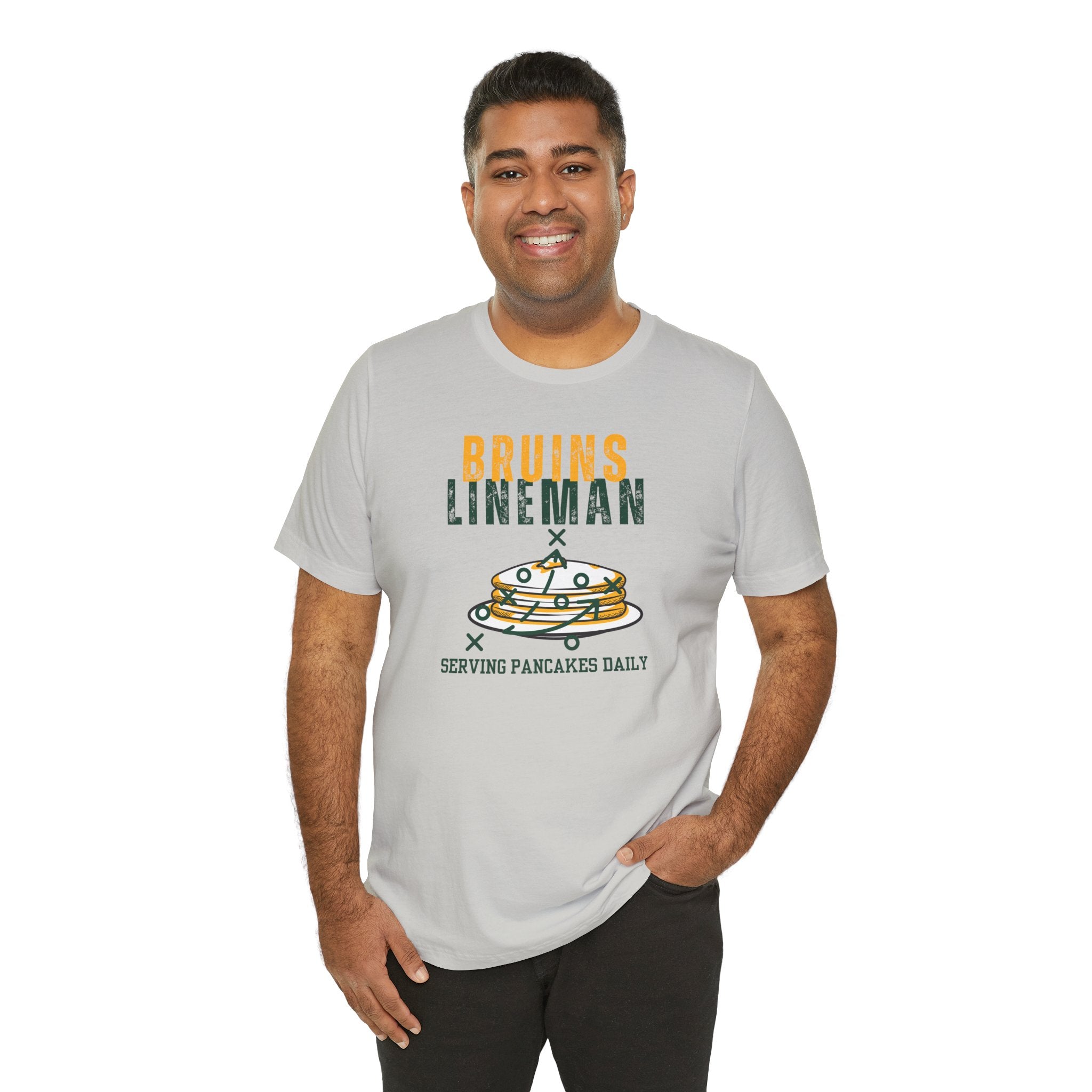 Adult Unisex Bruins Lineman Pancake Graphic Short Sleeve Soft Tee