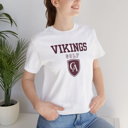 Adult Unisex Columbus Academy Vikings Golf Graphic Short Sleeve Bella + Canvas Soft Tee