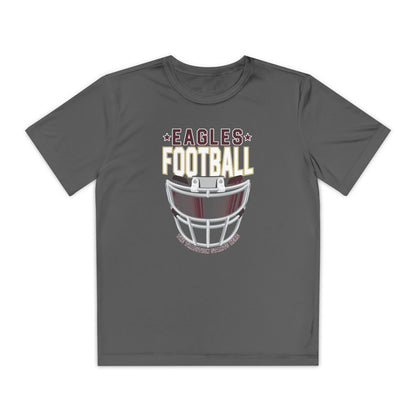 Youth Eagles Maroon Hype Helmet Graphic Short Sleeve Performance Tee