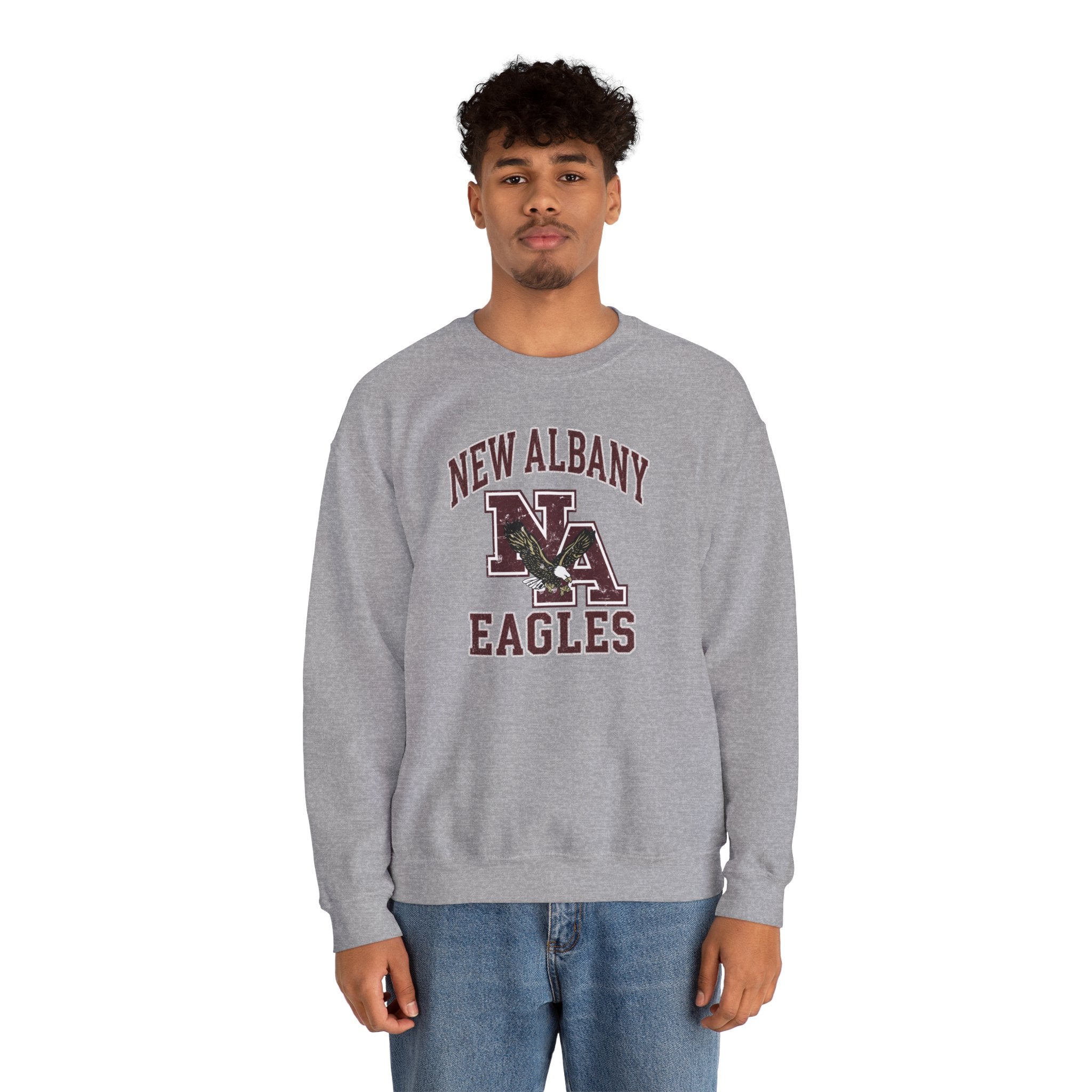 Adult Unisex New Albany Vintage Vibes Football Logo Graphic Sweatshirt