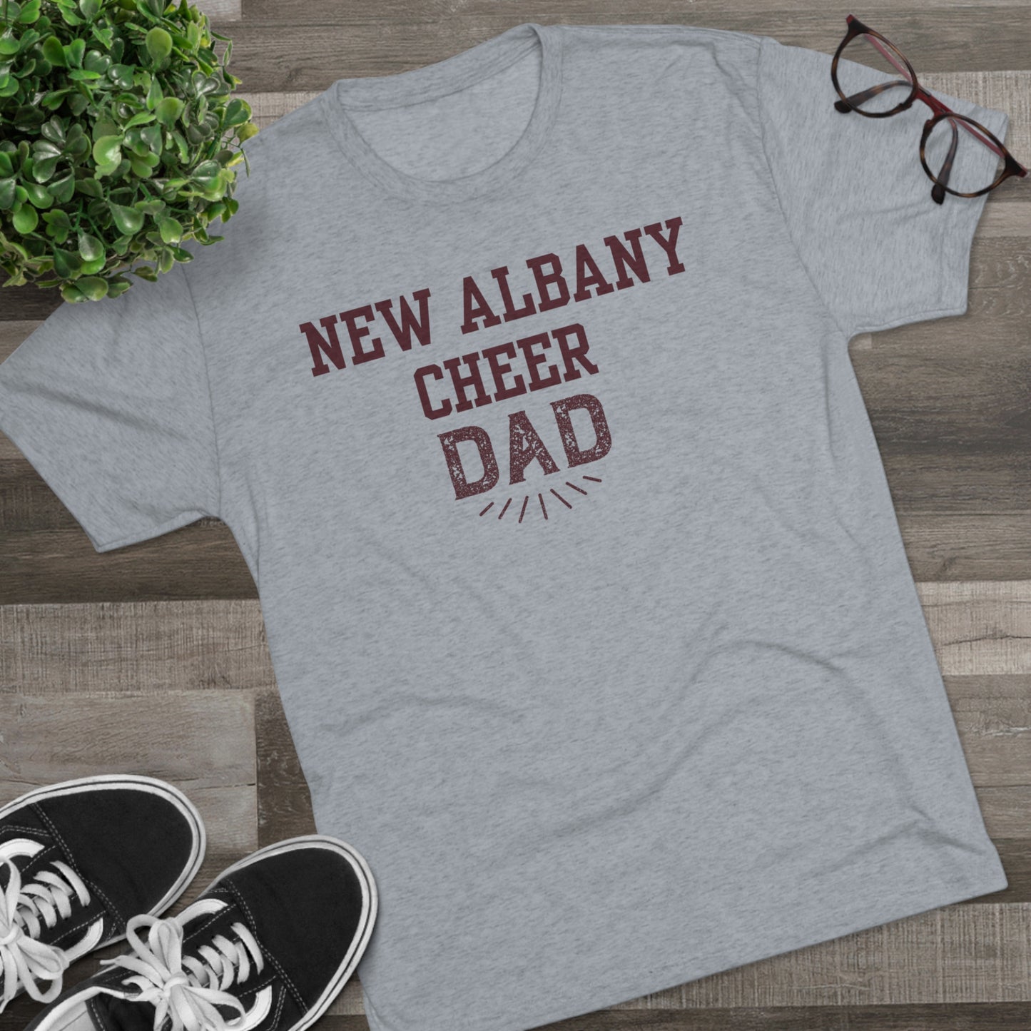 Men's Super Soft Cheer Dad Short Sleeve Graphic Tee - New Albany Eagles