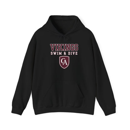 Adult Unisex Columbus Academy Vikings Swim & Dive Graphic Gildan Heavy Blend Hoodie