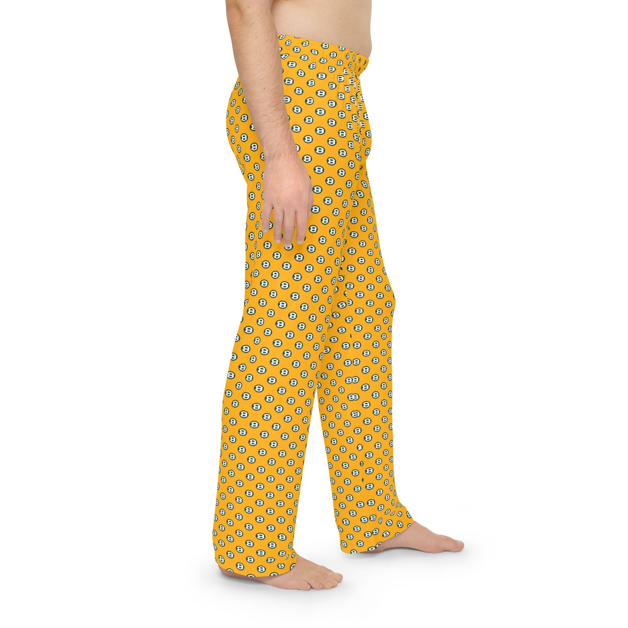 Adult Unisex Gold Pajama Pants with Allover Brooke Logo Print