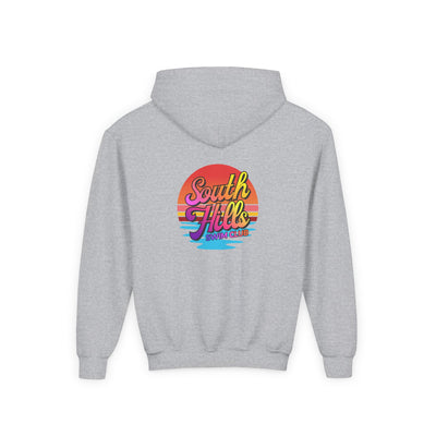 Youth South Hills Swim Club Sunset Script Graphic Hoodie