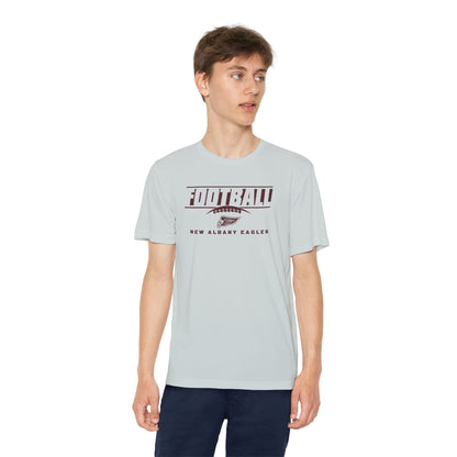 Youth New Albany Eagles Goal Line Maroon Graphic Short Sleeve Performance Tee