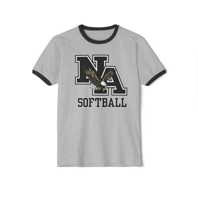 Adult Unisex Classic Logo Softball Graphic Short Sleeve Ringer Tee