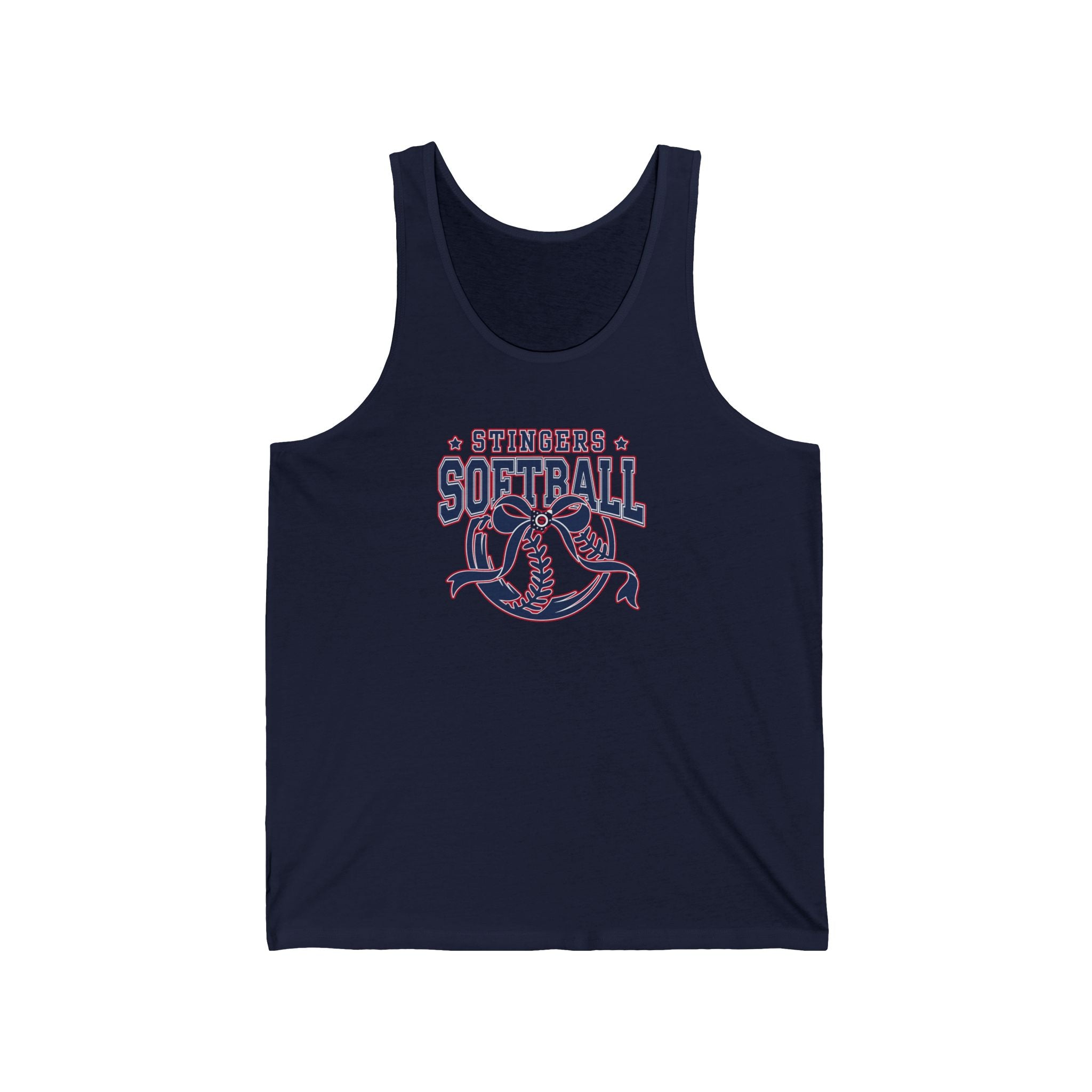 Adult Unisex Stingers Softball Spirit Bow Graphic Bella + Canvas Tank