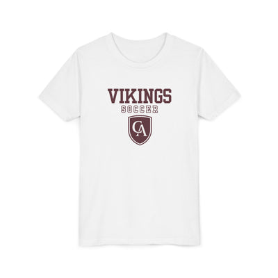Youth Columbus Academy Vikings Soccer Graphic Short Sleeve Bella + Canvas Soft Tee