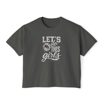 Women's New Albany Eagles Let's Do This Girls Graphic Boxy Crop Short Sleeve Tee