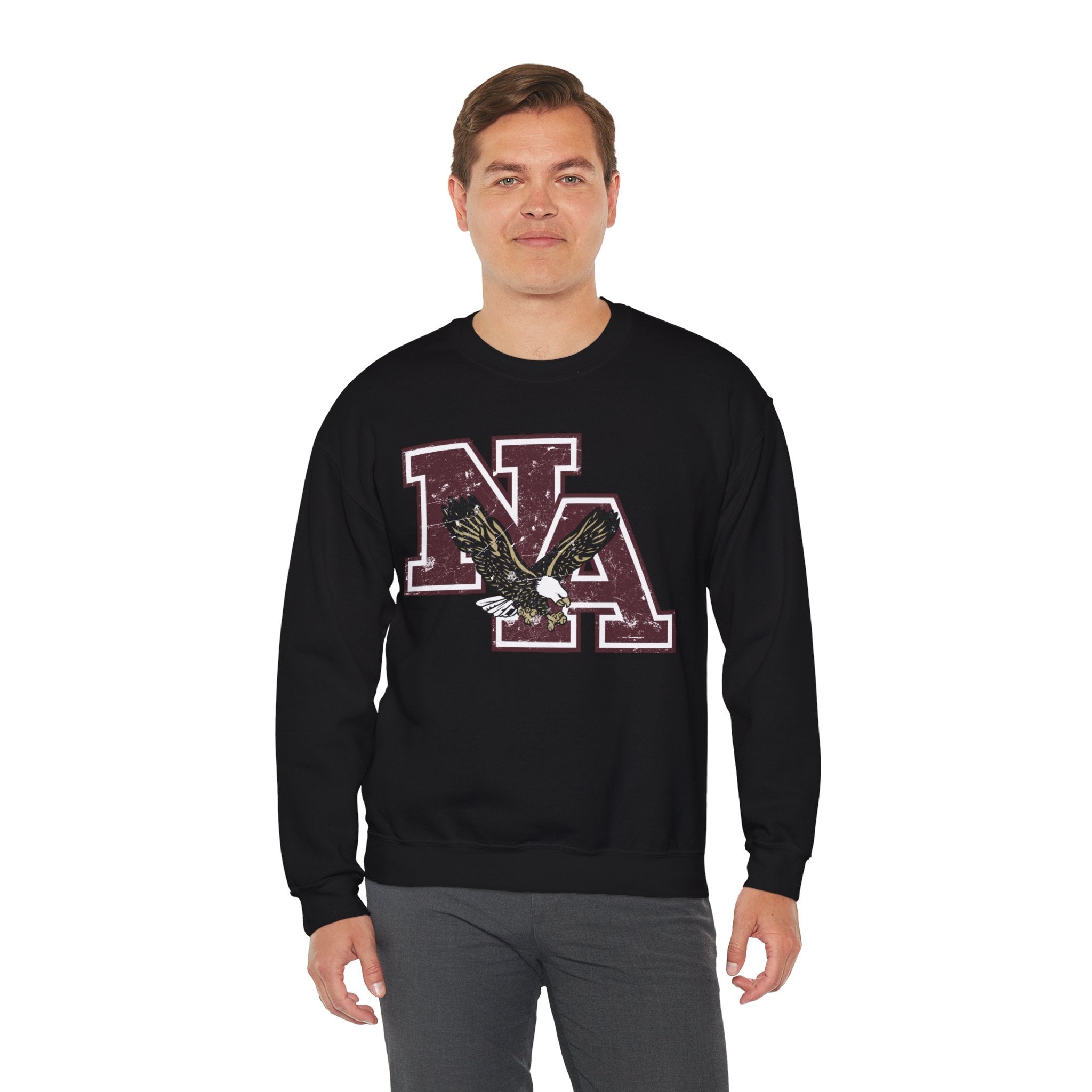 Adult Unisex Maroon Vintage Distressed Logo Graphic Sweatshirt