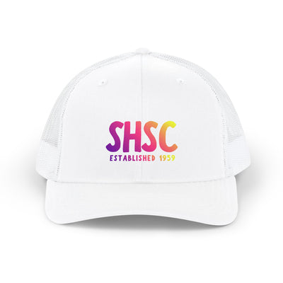 Adult Unisex South Hills Swim Club SHSC Ombre Graphic Richardson 112 Snapback Trucker Hat
