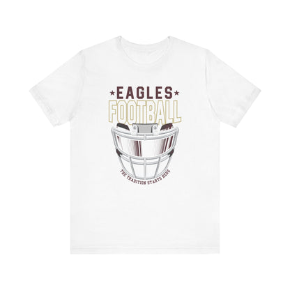 Adult Unisex Eagles White Hype Helmet Graphic Short Sleeve Soft Tee