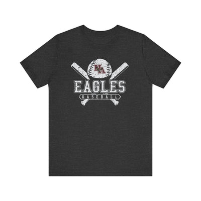 Adult Unisex Vintage Eagles Crossed Bats Graphic Short Sleeve Soft Tee