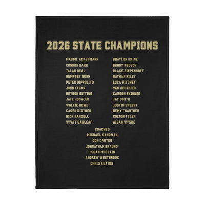 NAHS Baseball Official 2026 STATE CHAMPION Super Soft Reversible Velveteen Microfiber Blanket (Two-sided print)